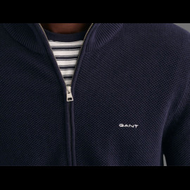 Gant Strickjacke mit Reißverschluss Nachtblau 8040524-433 - Herren