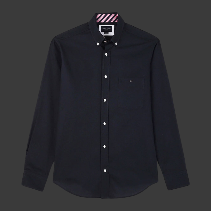 Eden Park Shirt with embroidery on the back Navy Blue H23CHECL0013 - men