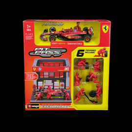 Charles Leclerc Ferrari SF24 n° 16 Pit Stop Mit Figuren F1 2024 1/43 Bburago 36862L