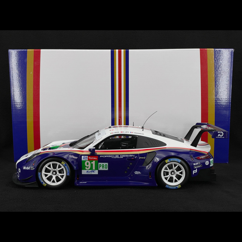 Porsche 911 RSR Type 991 n°91 2nd LMGTE 24h LeMans 2018 1/12 IxoCollection LEGT12004
