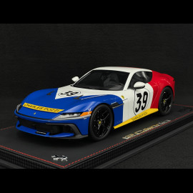Ferrari 12Cilindri Coupe n° 39 Tribute 24h Le Mans 1972 Blue / White / Red 1/18 BBR Models P18248LM
