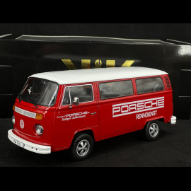 Volkswagen Combi T2B Bus Porsche Renndienst Stuttgart Zuffenhausen 1972 Red / White Fuschs Rims  1/18 KK Scale KKDC181364F