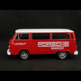 Volkswagen Combi T2B Bus Porsche Renndienst Stuttgart Zuffenhausen 1972 Red / White Fuschs Rims  1/18 KK Scale KKDC181364F
