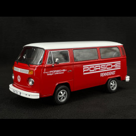 Volkswagen Combi T2B Bus Porsche Renndienst Stuttgart Zuffenhausen 1972 Rot / Weiß Fuschs Felgen  1/18 KK Scale KKDC181364F