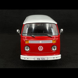 Volkswagen Combi T2B Bus Porsche Renndienst Stuttgart Zuffenhausen 1972 Red / White Fuschs Rims  1/18 KK Scale KKDC181364F