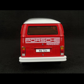 Volkswagen Combi T2B Bus Porsche Renndienst Stuttgart Zuffenhausen 1972 Rot / Weiß Fuschs Felgen  1/18 KK Scale KKDC181364F