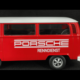 Volkswagen Combi T2B Bus Porsche Renndienst Stuttgart Zuffenhausen 1972 Red / White Fuschs Rims  1/18 KK Scale KKDC181364F