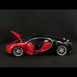 Bugatti Chiron 2017 Italienisches Rot / Nocturne Schwarz 1/12 Autoart 12113