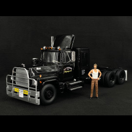 Set von Lastwagen Mack RL 700L 1974 Schwarz Convoy + Rubber Duck Figur 1/18 Road Kings