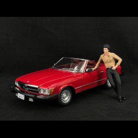 Set of Mercedes 450 SL R107 1985 Red US Version + Bobby Ewing Dallas Figurine 1/12 KK Scale