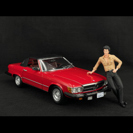 Set of Mercedes 450 SL R107 1985 Red US Version + Bobby Ewing Dallas Figurine 1/12 KK Scale