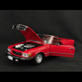 Set von Mercedes 450 SL R107 1985 Rot US Version + Bobby Ewing Dallas Figur 1/12 KK Scale