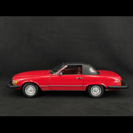Set of Mercedes 450 SL R107 1985 Red US Version + Bobby Ewing Dallas Figurine 1/12 KK Scale