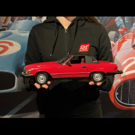 Set von Mercedes 450 SL R107 1985 Rot US Version + Bobby Ewing Dallas Figur 1/12 KK Scale