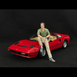 Set von Ferrari 308 GTS Quattrovalvole 1982 Rot US Version + Thomas Magnum Figur 1/12 KK Scale