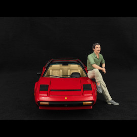 Set von Ferrari 308 GTS Quattrovalvole 1982 Rot US Version + Thomas Magnum Figur 1/12 KK Scale