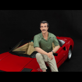 Set of Ferrari 308 GTS Quattrovalvole 1982 Red US Version + Thomas Magnum Figurine 1/12 KK Scale