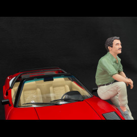 Set von Ferrari 308 GTS Quattrovalvole 1982 Rot US Version + Thomas Magnum Figur 1/12 KK Scale