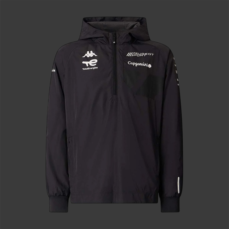 Peugeot Sport Asteodi Kapuzenpullover mit Reißverschluss 2025 Schwarz Kappa 351X8FW - Herren