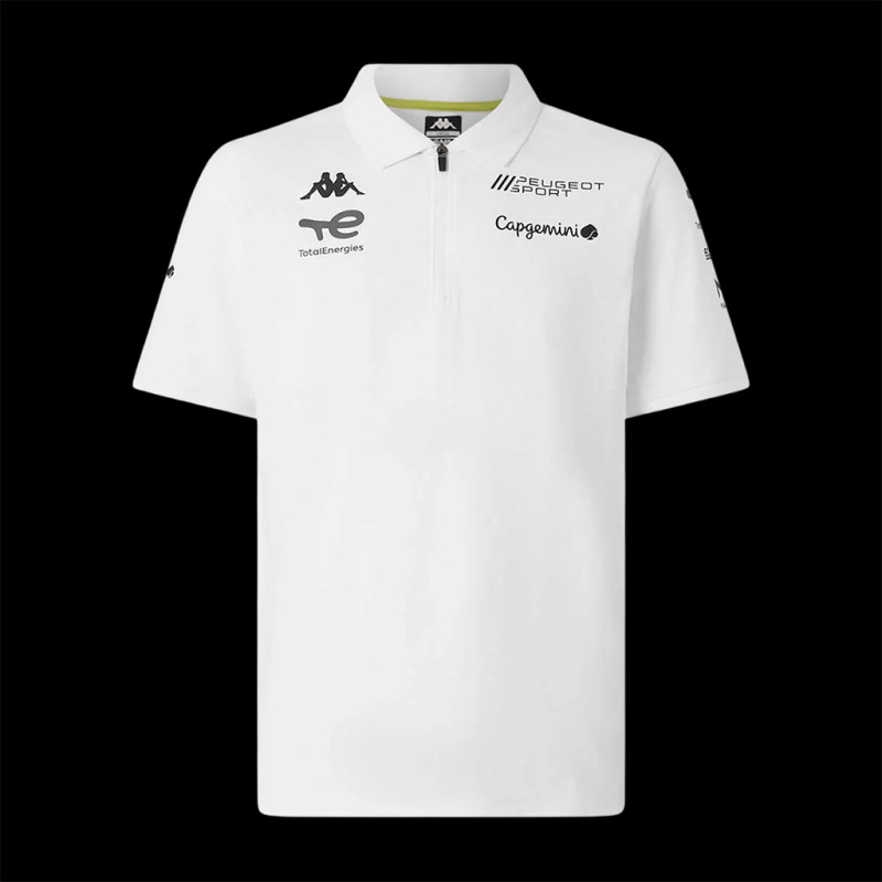 Peugeot Sport Zip-Neck Polo Shirt 2025 White Kappa 37231KW - Men's
