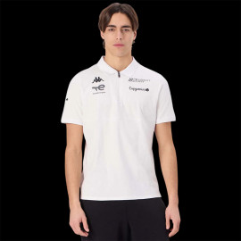 Peugeot Sport Poloshirt mit Reißverschluss am Kragen 2025 Weiß Kappa 37231KW – Herren