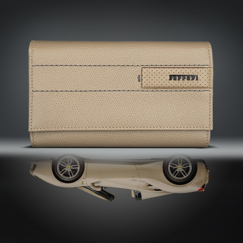 Ferrari Geldbörse Beige Leder 13053RCP0
