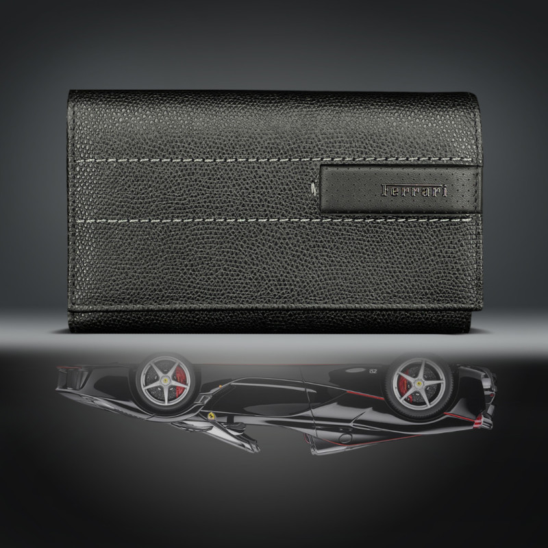 Ferrari Geldbörse Schwarz Leder 13053BLK0