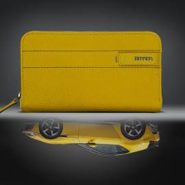 Ferrari Wallet / Purse Yellow Leather Made in Italy 13056YLW0