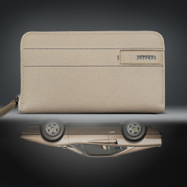 Ferrari Geldbörse Beige Leder Gefertigt in Italien 13056RCP0
