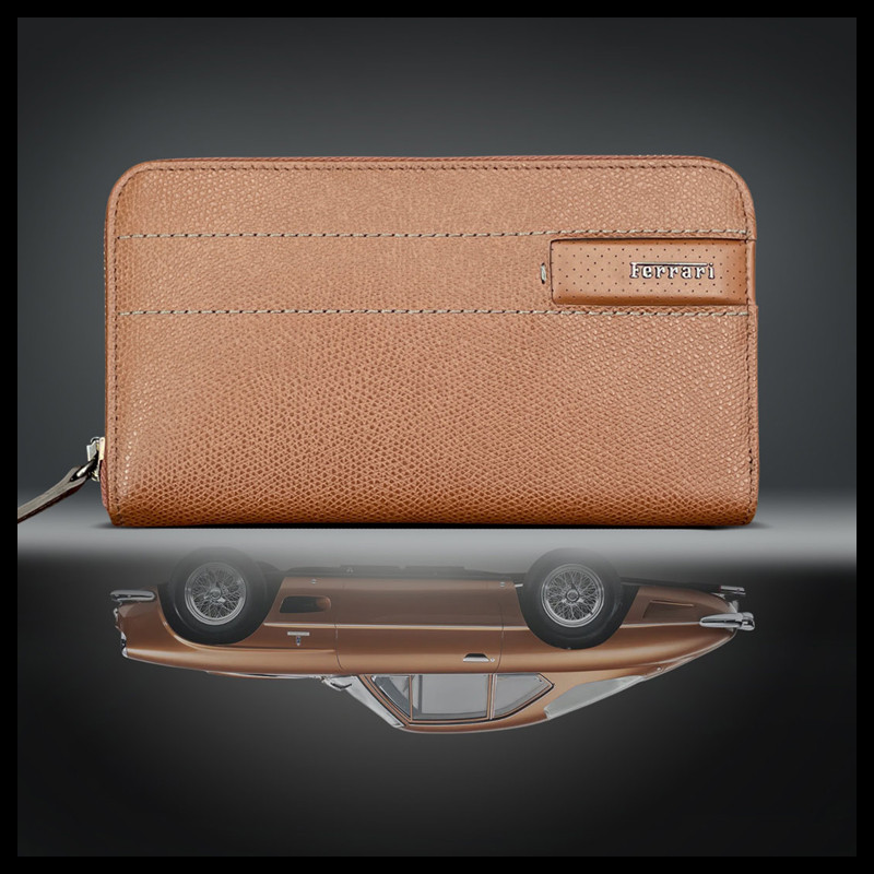 Ferrari Wallet / Purse Brown Leather Made in Italy 13056BRW0