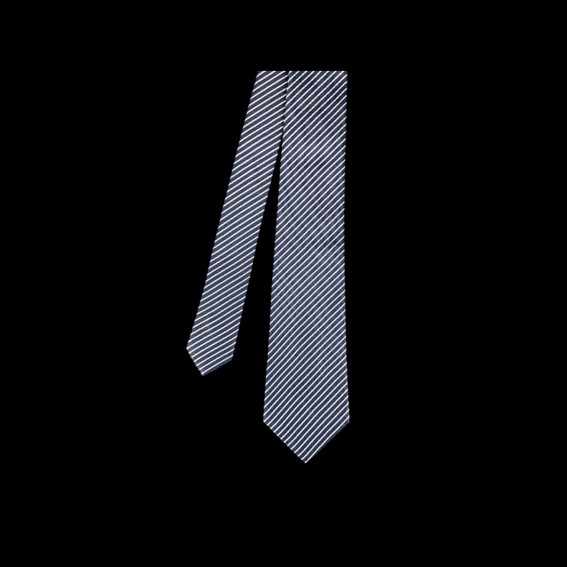 Ferrari Tie in Silk Striped Navy Blue L0314BLU0