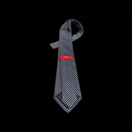 Ferrari Tie in Silk Striped Navy Blue L0314BLU0