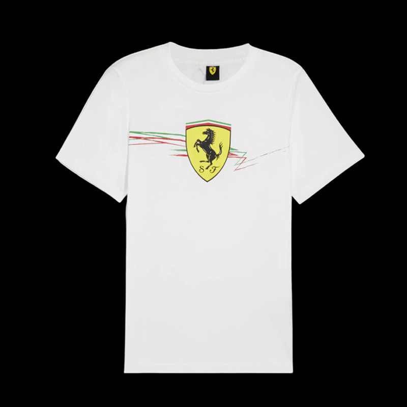 Ferrari T-Shirt Günstige F1 Team Leclerc / Hamilton Puma Weiß 701231832-002 - unisex