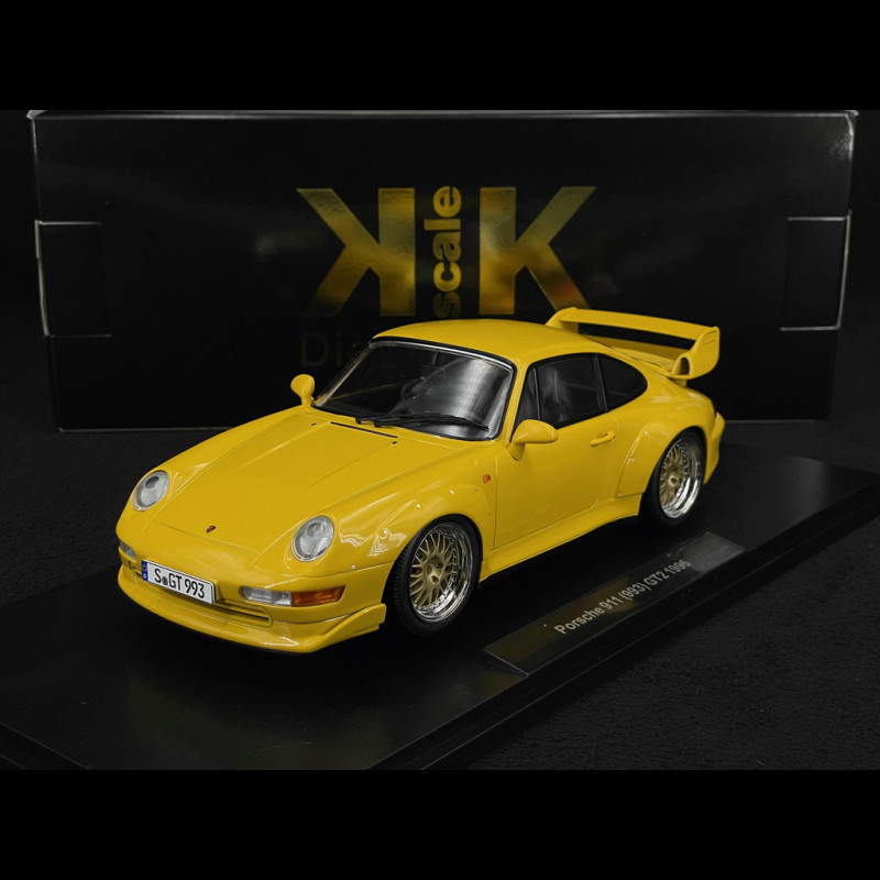 Porsche 911 GT2 Type 993 1996 Speed Yellow BBS Rims 1/18 KK Scale KKDC181422B