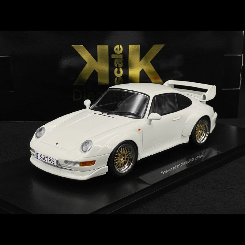 Porsche 911 GT2 Type 993 1996 White Grand Prix BBS Rims 1/18 KK Scale KKDC181424B