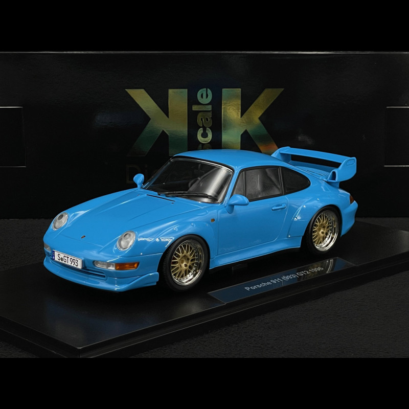 Porsche 911 GT2 Type 993 1996 Riviera Blue BBS Rims 1/18 KK Scale KKDC181423B