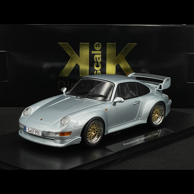Porsche 911 GT2 Type 993 1996 Polar Silver BBS Rims 1/18 KK Scale KKDC181421B