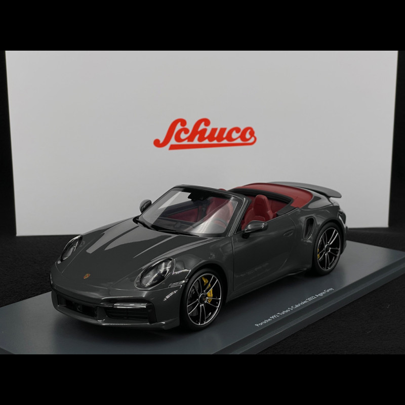 Porsche 911 Turbo S Cabriolet Typ 992 2022 Achatgrau 1/18 Schuco 18U00143