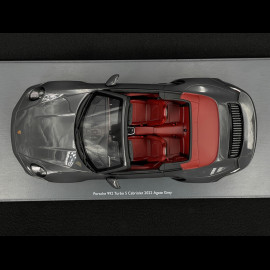 Porsche 911 Turbo S Cabriolet Type 992 2022 Agate Grey 1/18 Schuco 18U00143
