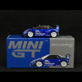 Mazda AZ-1 Liberty Walk LB40 n° 56 Pilot 2024 Blue 1/64 Mini GT MGT01047-R
