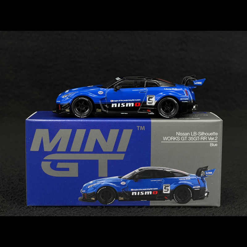Nissan 35GT RR LB Silhouette Works GT 2025 Blau 1/64 Mini GT MGT01124-L