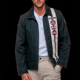 Carroll Shelby Snake Canvas Jacket Navy Blue / Ecru Stripes - Men
