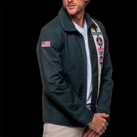 Carroll Shelby Snake Canvas-Jacke Marineblau / Ecru-Streifen - Herren