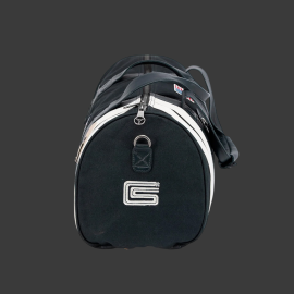 Carroll Shelby Sports Bag Venom in Leather and Canvas Navy Blue / Ecru Stripes