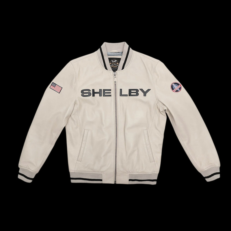 Carroll Shelby Lederjacke Dallas Ecru - Herren