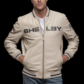 Carroll Shelby Leather Jacket Dallas Ecru - Men