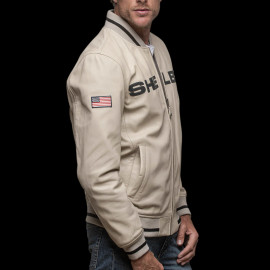 Carroll Shelby Leather Jacket Dallas Ecru - Men