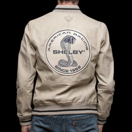 Carroll Shelby Lederjacke Dallas Ecru - Herren