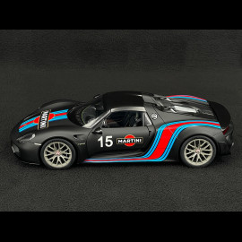 Porsche 918 Spyder n° 15 Weissach Package Martini 2013 Matte Black 1/18 Autoart 77929