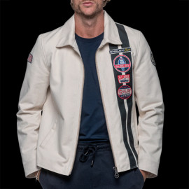 Carroll Shelby Snake Canvas-Jacke Ecru / Marineblaue Streifen - Herren